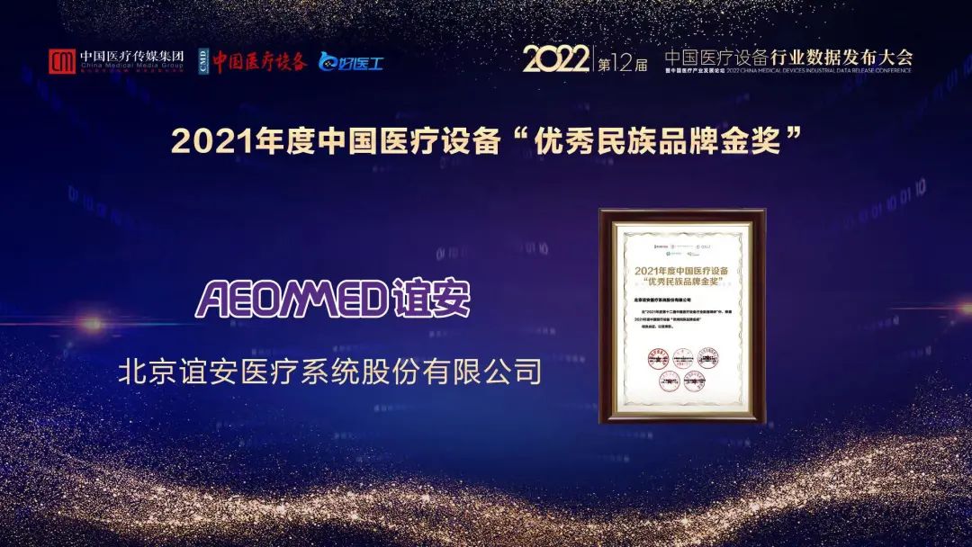 Aeonmed won many awards in the 12th China Medical Equipment Industry Data Release Conference